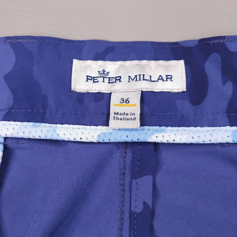 Peter Millar Shorts Mens 36 Navy Camo Performance Golf Stretch Crown Sport